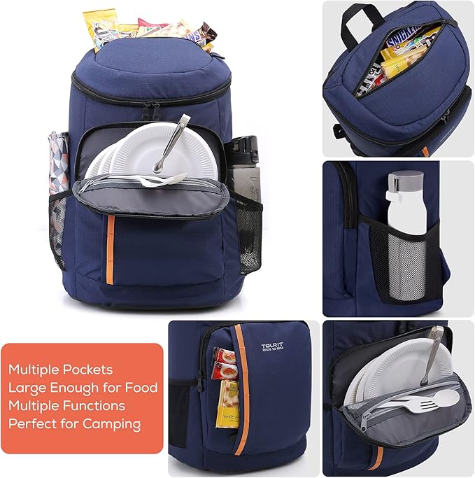 TOURIT Cooler Backpack 30 Cans Lightweight Insulated Backpack Cooler Leak-Proof for Men and Women
