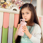 IDEUS Insulated Water Bottle 12oz, Stainless Steel Insulated Water Bottle For School, Insulated Bottles With Straws Leakproof, Vacuum Double Wall Water Bottles For Boys And Girls With 2 Lids, BPA Free