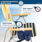 Life is Good 2-Pack 4-Position Aluminum Backpack Beach Chairs, Portable Folding Camp Chairs with Carrying Straps for Camping, Beach, Tailgating, Multi Color