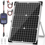 Solar Panel Kit 30W 12V with MPPT Controller, Solar Battery Trickle Charger Maintainer, Waterproof Solar Panel with Adjustable Mount Bracket for Boat RV Motorcycle Marine