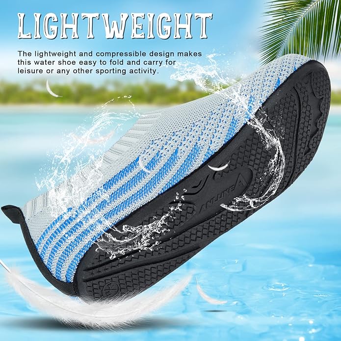 ANLUKE Womens Mens Water Shoes Barefoot Quick-Dry Aqua Socks for Beach Swim Surf Water Sport