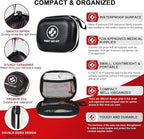 Small First Aid Kit - 185 Pieces Waterproof Emergency Kit for Home, Car, Travel, Camping, Hiking & Outdoor - Portable Hard Case Survival Kit with Premium Supplies(Black/White)