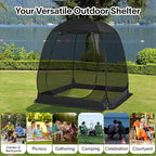 Alvantor Screen House Gazebo, 6-10-15 Person Pop Up Igloo Screened Canopy Tent with Mosquito Netting Sides, Instant UV Resistant Sun Shelter for Garden, Patio, Backyard