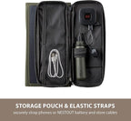 ELECOM NESTOUT 10000mAh Outdoor Power Bank + 2-Panel Solar Panel Charger + Flash-1 LED Flash Light Panel 1000 Lumen - Black