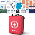 Premium First Aid Kit with Labelled Compartments, Emergency Survival Kit for Car, Home, Hiking and Travel – Compact Medical Kit for Roadside Emergencies, Outdoor Adventures, and Everyday Safety