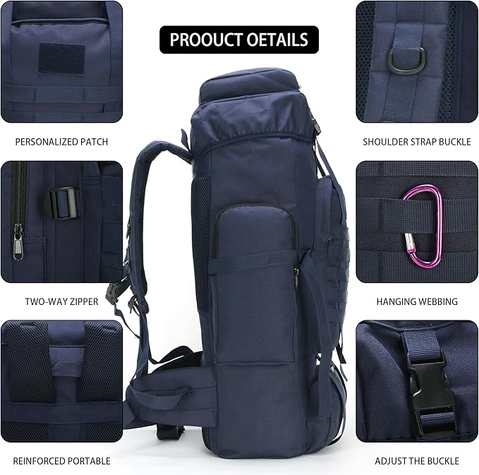 Hiking Backpack for Men 70L/100L Camping Backpack Military Rucksack Molle 3 Days Assault Pack for Climbing