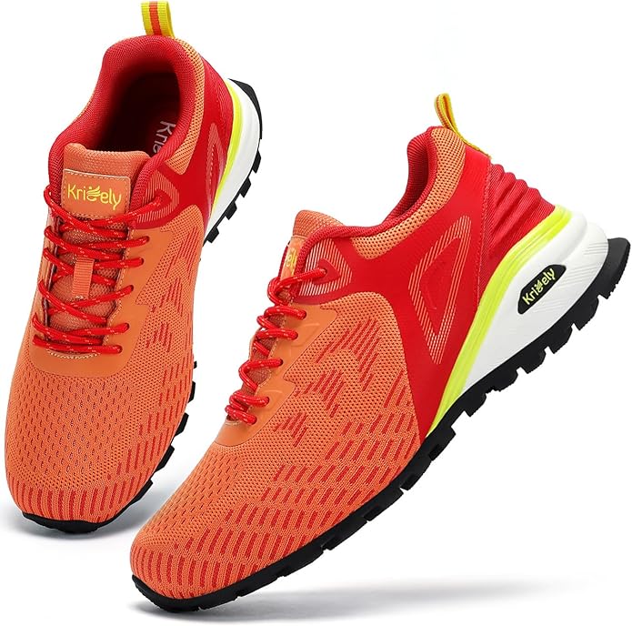 Kricely Men's Trail Running Shoes Non Slip Hiking Shoes Tennis Shoes Fashion Sneakers Workout Footwear