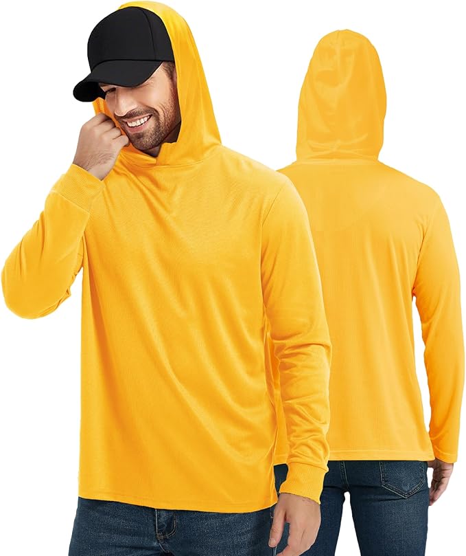 ProtectX High Visibility Sun Protection Lightweight Long Sleeve Hoodie, UPF 50+ Quick-Dry, SPF UV Shirt, Active Wear