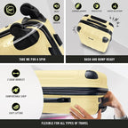 Kenneth Cole REACTION Out of Bounds Lightweight Hardshell 4-Wheel Spinner Luggage, Pale Banana, 28-Inch Carry On