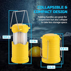 Lichamp 4 Pack LED Camping Lanterns, Collapsible Flameless Candles Tea Lights, Portable Battery Powered Camping Lights Emergency Supplies Kit, Yellow