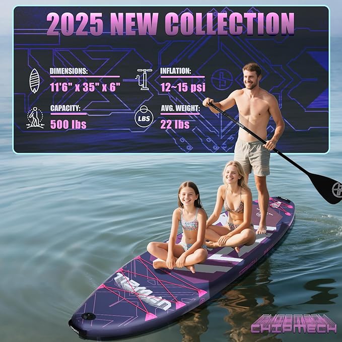 UPWELL 11'6"×35" Extra Wide Inflatable Paddle Board, Stand Up Paddle Board for Youth & Adults, Stable Design, Premium SUP Accessories, 120L Backpack, 10L Dry Bag, Paddle, Leash, Hand Pump, US Fins