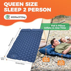KingCamp Sleeping Pad for Camping, Ultralight Connectable Inflatable Sleeping Pad Camping Mattress with 6.3" Built-in Pillow & Foot Pump for Backpacking Hiking Tent Cot