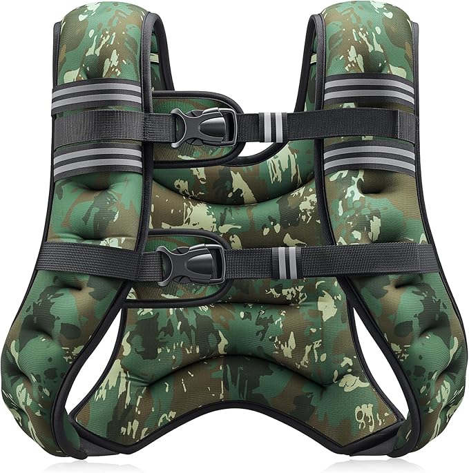 ZELUS Weighted Vest, 6lb/8lb/12lb/16lb/20lb/25lb/30lb Weight Vest with Reflective Stripe for Workout, Strength Training, Running, Fitness, Muscle Building, Weight Loss, Weightlifting