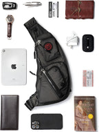 NICGID Sling Bag Chest Shoulder Backpack Crossbody Bags Casual Daypack for Men Women (Black-2620N)