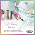 MUMI Travel Shoe Bags Set of 2 – Waterproof Shoe Bag for Travel, Gym, Storage, Packing – Lightweight Shoe Travel Bags for Suitcase, Closet, Backpack – Travel Shoe Organizer for Men and Women (Black)