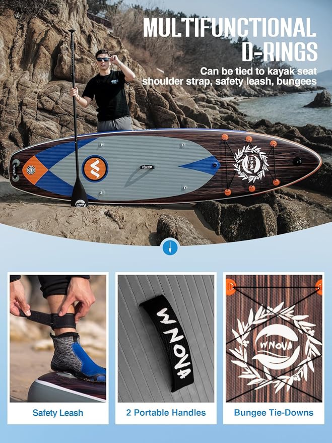 11'6"x35" Extra Wide Stand Up Paddle Board Inflatable for All Levels, 430LBS Capacity SUP Paddleboard with Complete Accessories, Double Acton Pump, Blow Up Paddle Board for Family