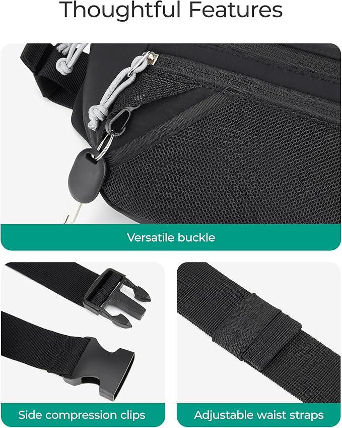 BAGSMART Large Capacity Fanny Packs for Women, Adjustable Fashion Waist Packs with Multiple Pockets, Durable Belt Bag for Traveling Workout Hiking, Camel