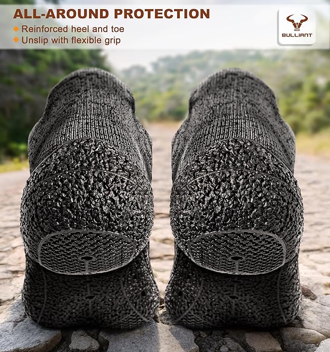 BULLIANT Men Slipper Socks,Grip Socks Hiking Water Shoes Barefoot Shoes for Outdoor Walking Exercises