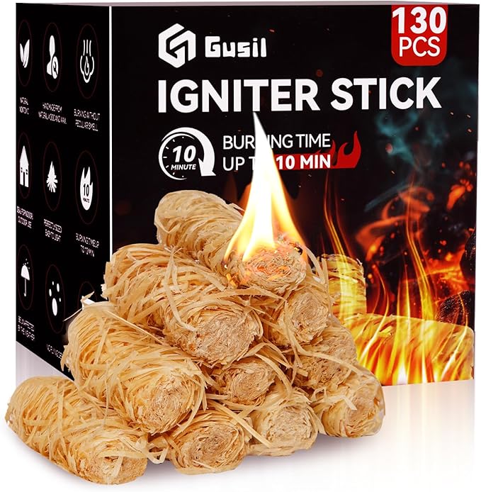 80 pcs Fire Starter - Natural Large-Size Fire Starters for Fireplace, Pellet Stove & Wood, Campfires, Camping, Fire Pit, Smoker, BBQ, Chimney - Fire Starters for Grill, Charcoal Starter (80)