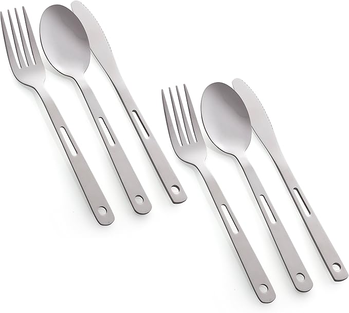 Unique Complete Messware Kit Polished Stainless Steel Dishes Set| Tableware| Dinnerware| Camping| Includes - Cups | Plates| Bowls| Cutlery| Comes in Mesh Bags