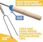 BEARCLAW Smores Sticks for Fire Pit - Accessories for Campfire Marshmallow Roasting Sticks Smores Kit Outdoor-Smore Skewers Hot Dog Fork For Outside, Camping Essentials Bonfire Gear Long 32" 24 Pack