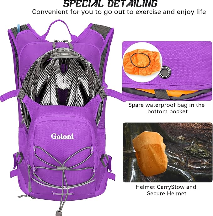 Hydration Backpack,Lightweight Hiking Backpack with 2L Water Bladder,Water Backpack for Biking, Running, Festival