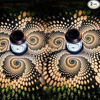 2 Pack Solar Lanterns Outdoor Hanging Metal Waterproof LED with Solar Powered Garden Patio Decorations Decor with Handle Christmas Gift Idea