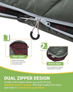 KingCamp Sleeping Bag for Adults, Cold Weather & Warm Extra Wide Big & Tall XL Portable Waterproof Flannel Sleeping Bags, Essentials Gear Accessories for Camping Backpacking Hiking Indoor & Outdoor