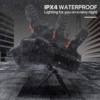 Powerful Spotlight - Super Bright 6000 Lumen Rechargeable Flashlight with 3 Light Modes, Long Battery Life, Waterproof, Durable ABS & Aluminum Alloy Construction, Adjustable Tripod & Strap