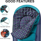 Flannel Sleeping Bag Lightweight, Portable, Waterproof 3-4 Seasons Warm Cold Weather Sleeping Bag for Adults & Kids - Indoor & Outdoor: Camping, Backpacking, Hiking