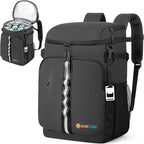 SUN CUBE Cooler Backpack 33 Can, Leakproof Insulated Backpack Cooler for Men Women, Camping Cooler Backpack for Beach Travel Hiking, Waterproof Lunch Backpack, Grey