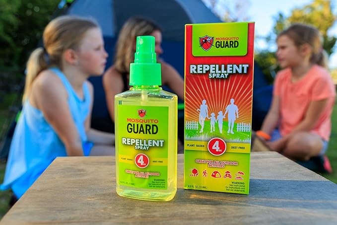 Mosquito Guard 4 oz fl Organic Mosquito Repellent Spray for Body - DEET Free Natural Bug Spray Travel Size - Mosquito Repellent Indoor - Insect Repellent Spray - Travel Bug Spray for People Outdoor