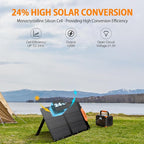 GRECELL 100W Solar Panel for Power Station Generator, 21.5V Portable Foldable Solar Panel with Fast Charger and Adjustable Kickstand Solar Cell Charger for Outdoor Camping RV Van Travel