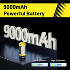 LHOTSE Rechargeable Camping Light with Stand, 83" Tall Portable 3000 Lumens Cordless Work Light with 3 LED Lamps Head & Detachable Tripod, 9AH Battery LED Work Light Dimmable with Travel Bag