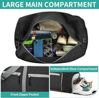 Dimayar 85L Travel Duffle Bag for Men Women - Foldable Duffel Bag with Shoes Compartment - Overnight Bags Waterproof & Tear Resistant(Black)