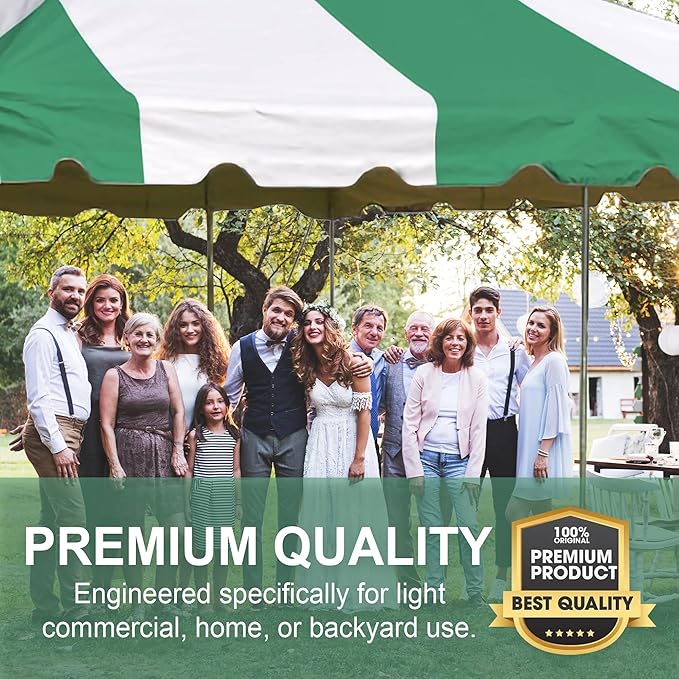 Party Tents Direct 20'x30' Weekender Canopy Pole Tent - Easy Up Canopy Tent with 120 Person Capacity - Outdoor Canopies for Parties, Weddings, & Events (Green/White Top)