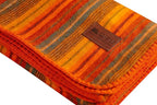 QISU Alpaca Wool Blanket Throw | Large, Beautiful, Warm, Variegated | 85 x 65 inches | Ultra-Soft, Hypoallergenic and Breathable | Non-Itchy or Scratchy Fabric (Orange Variegated)