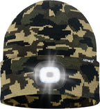ATNKE LED Lighted Beanie Hat,USB Rechargeable 4 LED Running Headlamp Bright Cap with The Light Gifts for Men and Women
