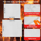 Home Safety Emergency Fire Blankets, (47.2 * 47.2/39.3 * 39.3” Two Mix Size) 4PACK Fire Blanket for Kitchen, Fireproof Fiberglass Fire Safety Blanket, Camping, Grill, Car, Warehous.