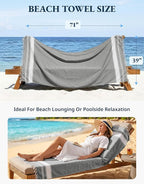 LANE LINEN Towels for Women, 2 Pack Oversized, Pre-Washed, No-Shrink, Sand Free, Quick Dry, Lightweight Travel Towels, Soft Bath Use, 39"x71" – Smoky Black