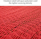 PNAEUT Soft-Spun Polyester Rope Double Hammocks with Stand for Outside, 2 Person Heavy Duty Steel Stand, Max 475 lbs Capacity (Ruby, with Stand)