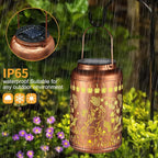 2 Pack Solar Lanterns Outdoor Waterproof, Cats Garden Decor Gifts for Women Mom Grandma Hanging Solar Lights Metal Decoration Outside for Yard, Patio, Lawn
