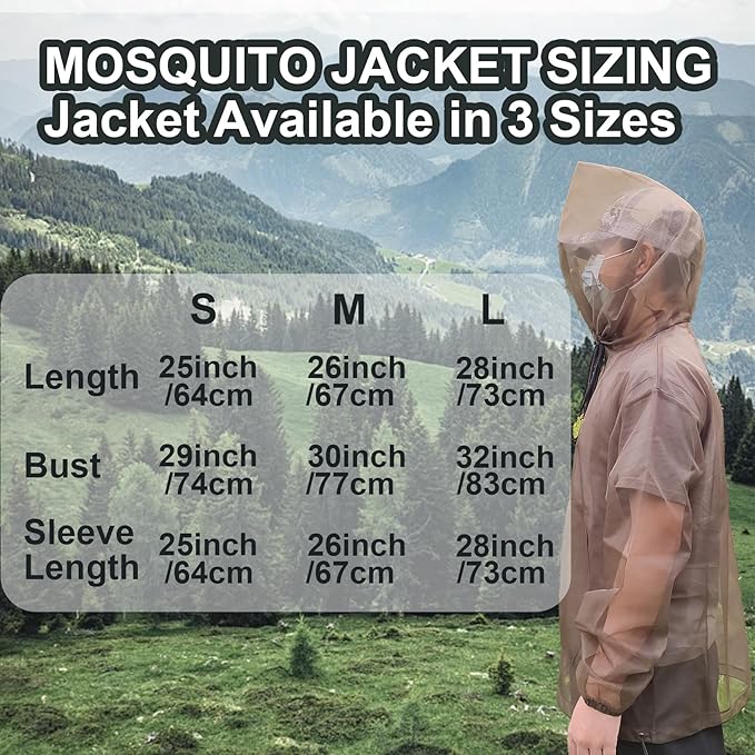 Aventik No-See-Um Mesh Mosquito Jacket Mosquito Pant for Outdoor, Multiple Sizes to Fit Everyone Stay Safe and Cool