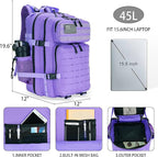 Military Tactical Backpack 45L/25L 3 Day Assault Pack Molle Daypack Hiking Backpack for Men and Women