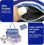 Bluboon Waterproof Beach Tote Pool Bags for Women Ladies Extra Large Carry On Bag With Wet Compartment for Weekender Travel