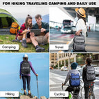 Seektop 40L Hiking Backpack Foldable Daypack for Women Men, Lightweight Travel Backpack Carry on Flight Approved Work Business Leisure Bag (Gray)