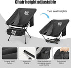Ultralight Backpacking Chair,2.2lb Compact Folding Camping Chair,Supports 300lbs,Portable Travel & Hiking Chair,Lightweight Design,Perfect for Hiking Gear, Picnics and Traveling, (Black)