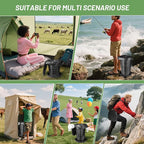 XXL Retractable Portable Toilet Travel Toilet (440lbs Capacity) Adjustable Height Camping Toilet for Adults & Kids (3.19-18.7 Inches) Collapsible Portable Potty for Camp/Car/Boat/Tent