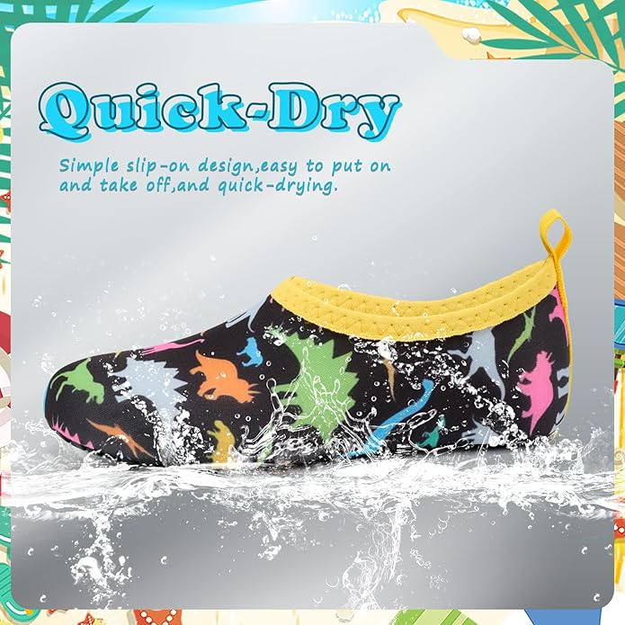 Deevike Kids Water Shoes Boys Grils Barefoot Quick Dry Aqua Socks Beach Shoes for Toddler Sports Swim Surf Outdoor Walking
