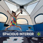 4/6/8 Person Instant Tent, Waterproof Pop Up Tents for Camping with Rainfly, 60 Seconds Easy Setup, Automatic Cabin Tent for Family Camping with Expandable Carry Bag & Upgraded Ventilation